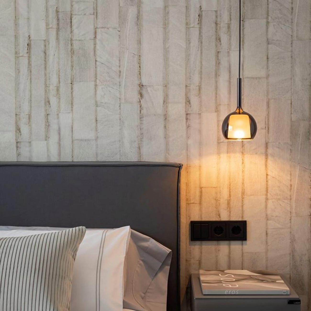 Glo Pendant Light in bedroom.