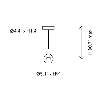 Glo Pendant Light - line drawing.