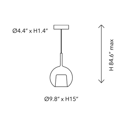 Glo Pendant Light - line drawing.