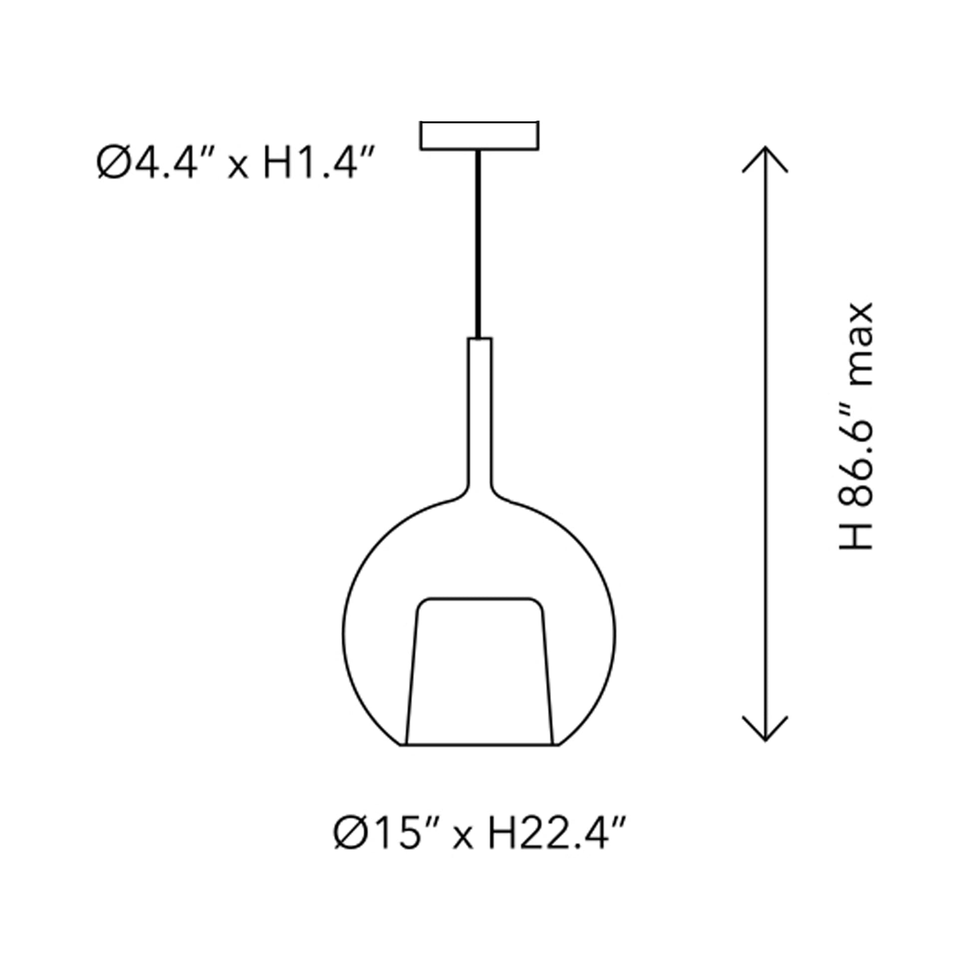 Glo Pendant Light - line drawing.