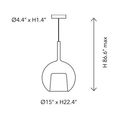 Glo Pendant Light - line drawing.