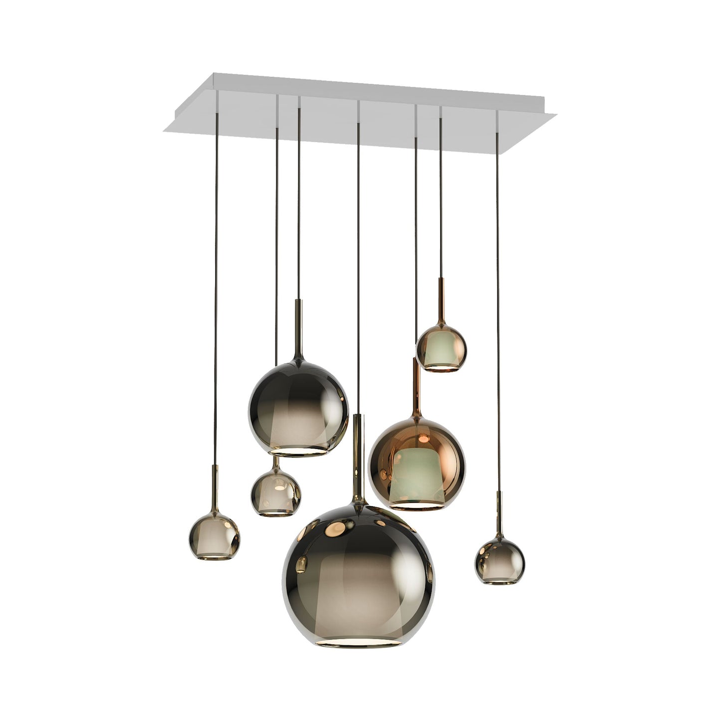 Glo Rectangular Multi-Light Pendant Light.