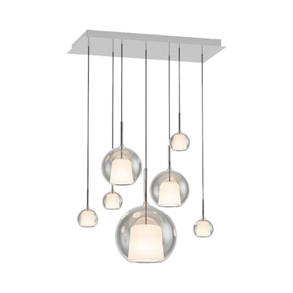 Glo Rectangular Chandelier in Transparent.