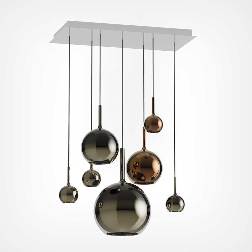 Glo Rectangular Chandelier in Detail.