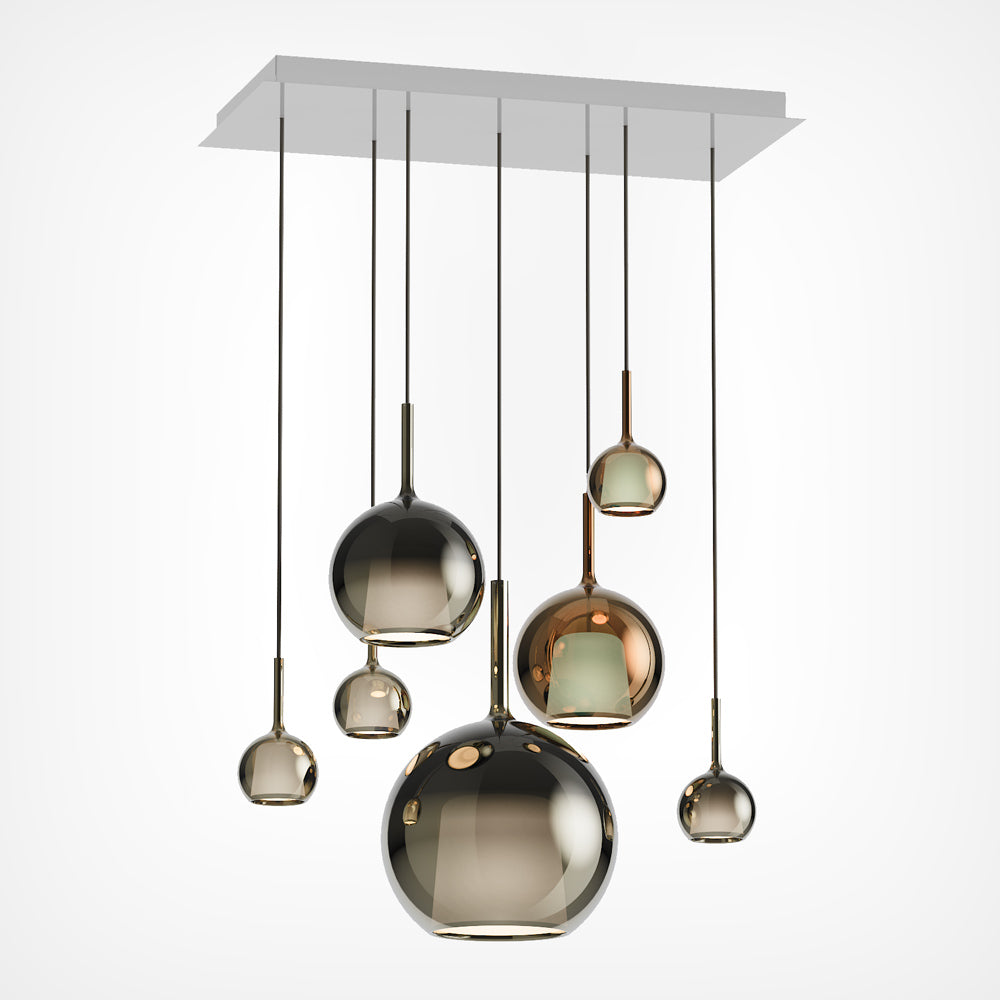 Glo Rectangular Chandelier in Detail.