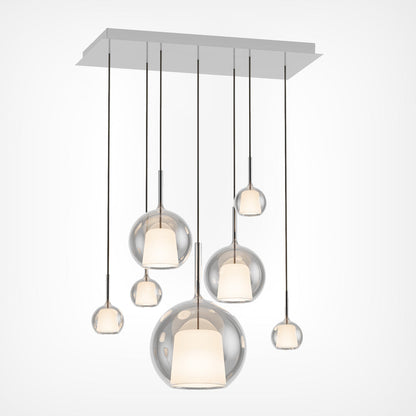 Glo Rectangular Chandelier in Detail.