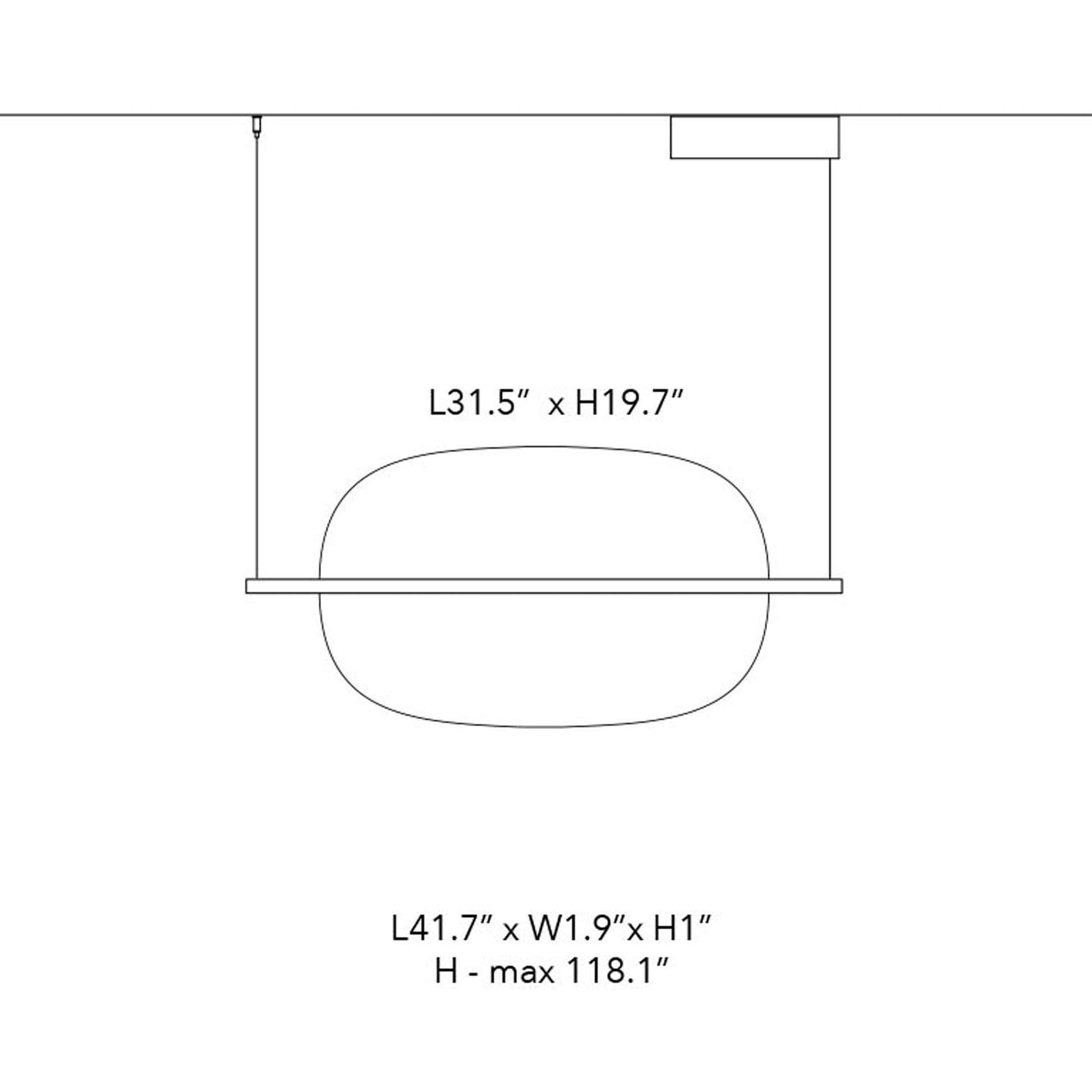 Hang Out LED Pendant Light - line drawing.