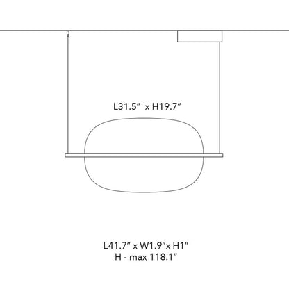 Hang Out LED Pendant Light - line drawing.
