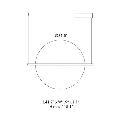 Hang Out LED Pendant Light - line drawing.