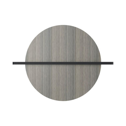 Hang Out LED Wall Light in Round Greying Ash Wood.