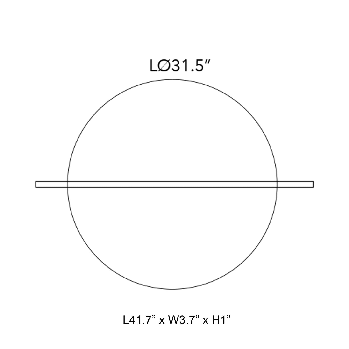 Hang Out LED Wall Light - line drawing.