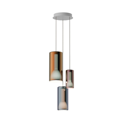 Lit Multi-Light Pendant Light.