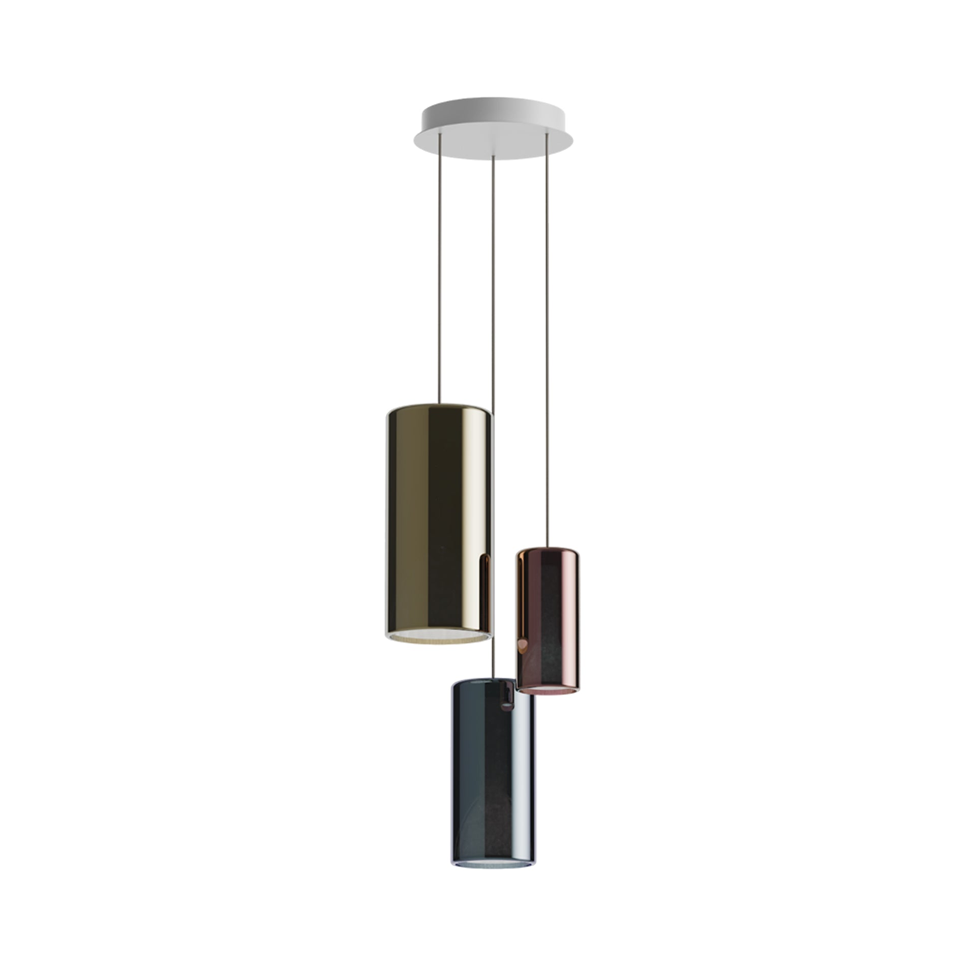 Lit Multi-Light Pendant Light in Detail.