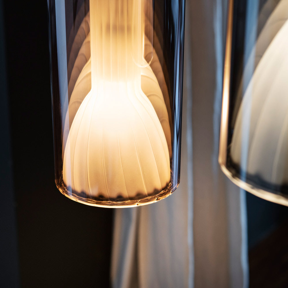 Lit Multi-Light Pendant Light in Detail.