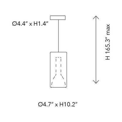 Lit Pendant Light - line drawing.