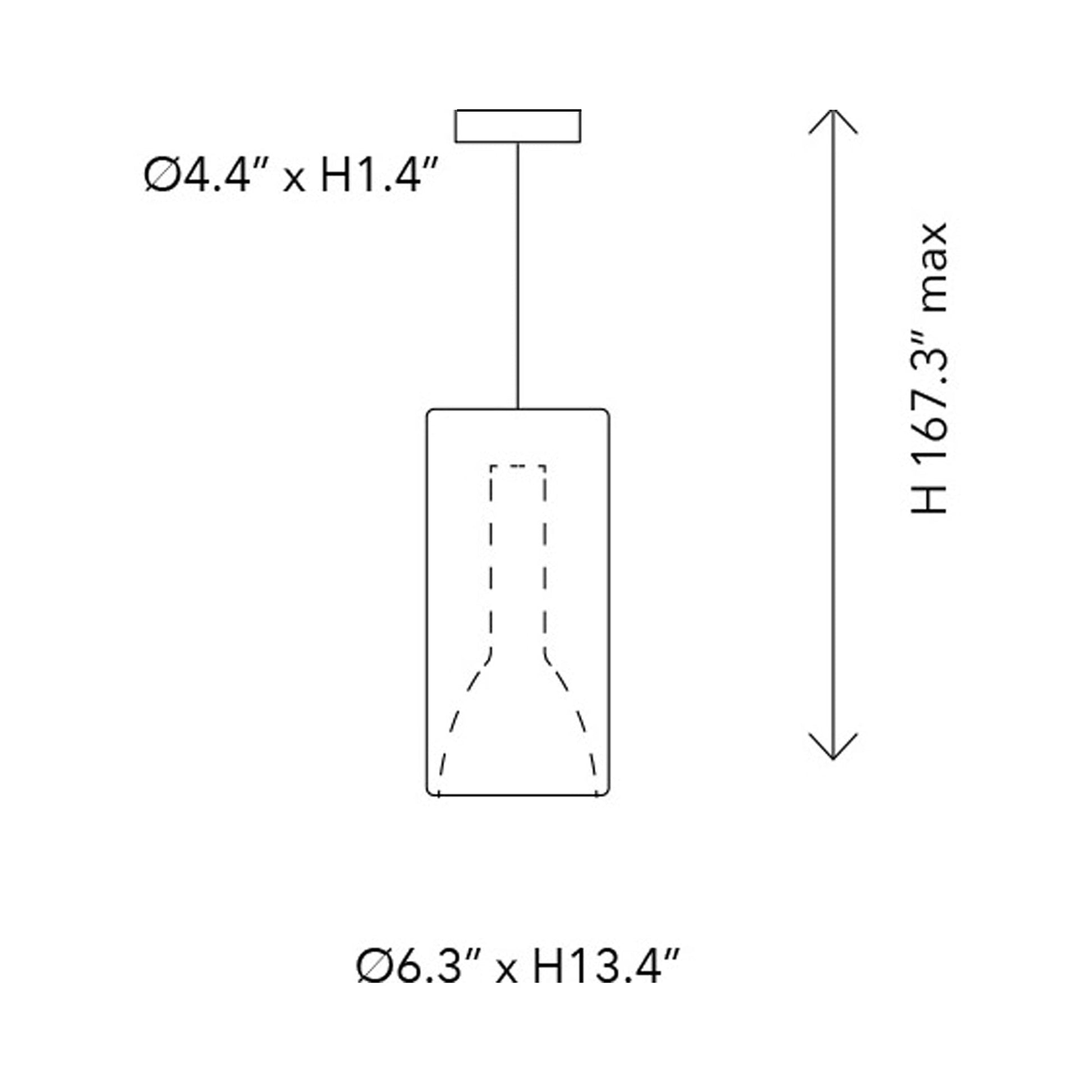 Lit Pendant Light - line drawing.