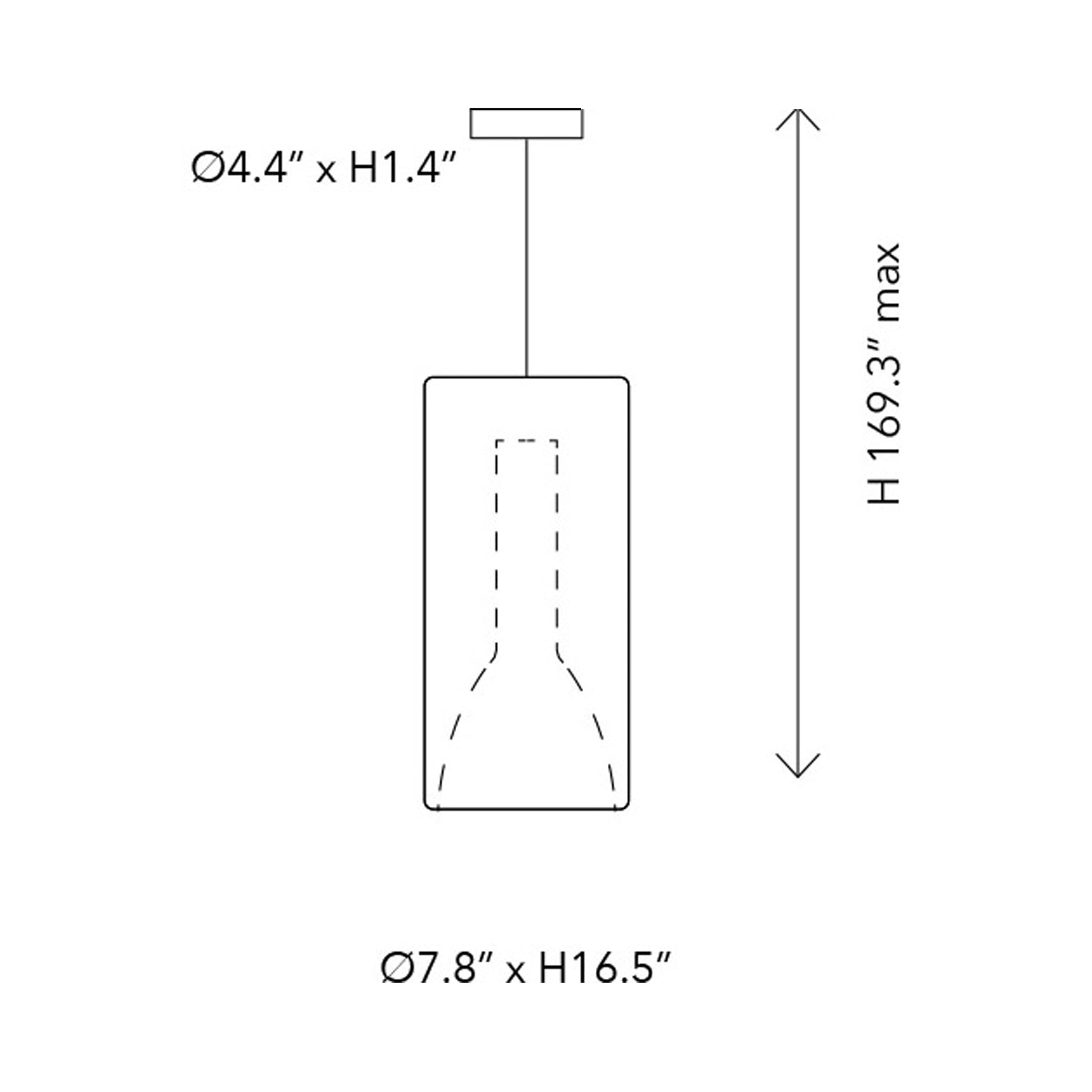 Lit Pendant Light - line drawing.