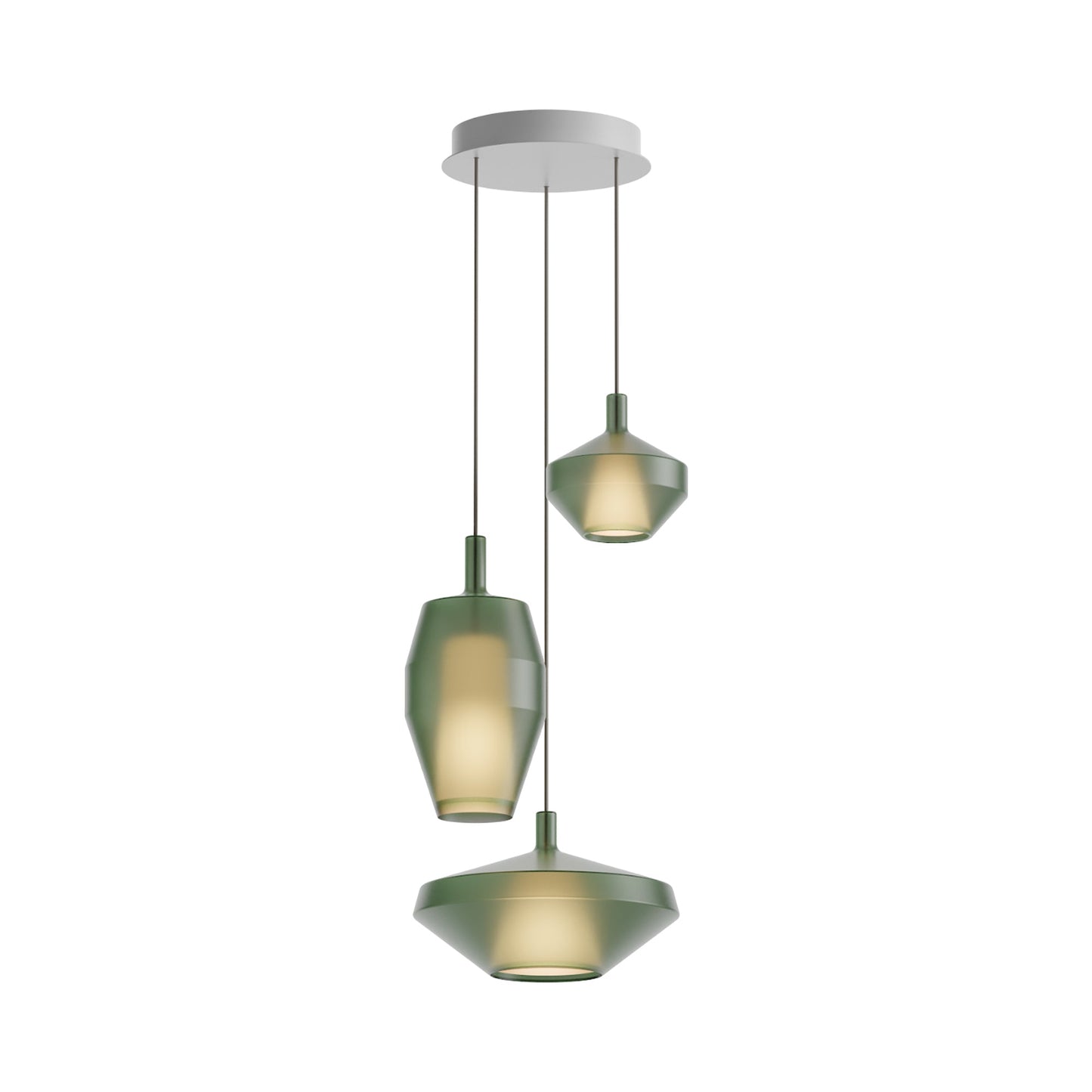 MoM Multi-Light Pendant Light in Matt Sage Green (3-Light).