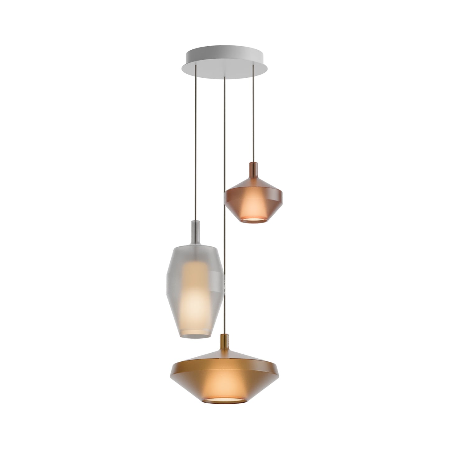 MoM Multi-Light Pendant Light in Mustard/White/Sand (3-Light).
