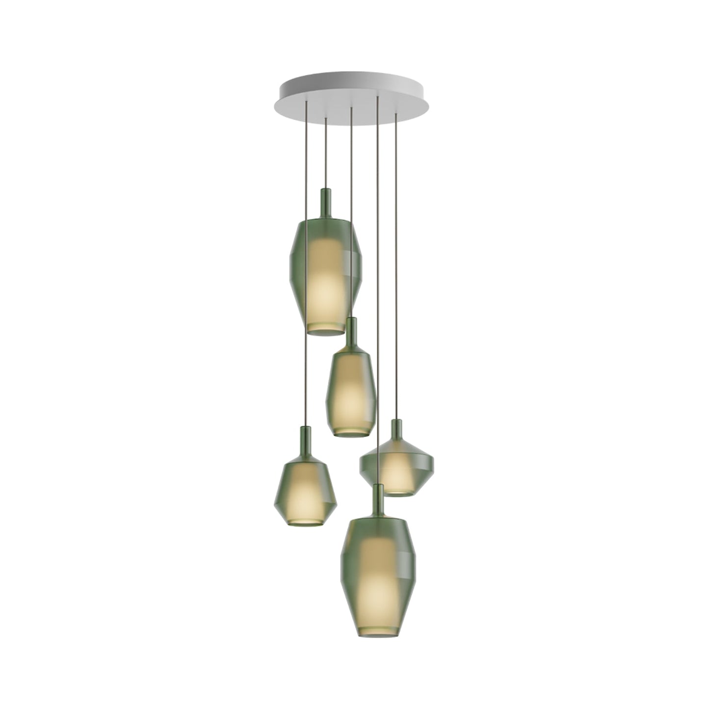 MoM Multi-Light Pendant Light in Matt Sage Green (5-Light).