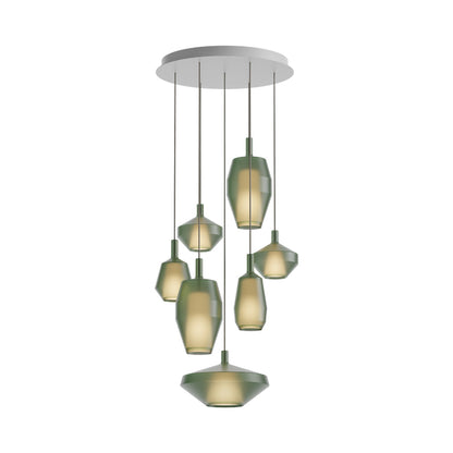 MoM Multi-Light Pendant Light in Matt Sage Green (7-Light).