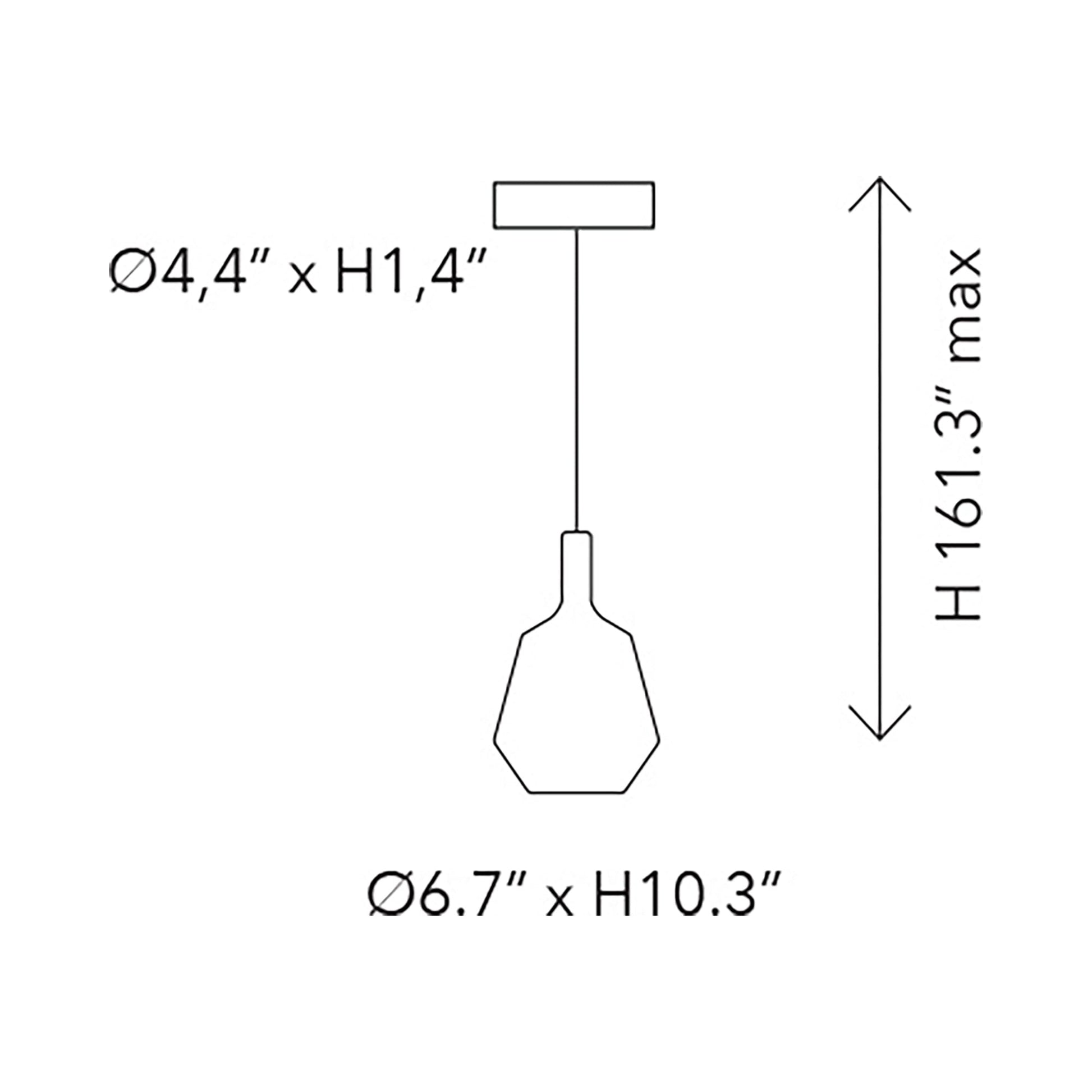 Mom Fatty Pendant Light - line drawing.