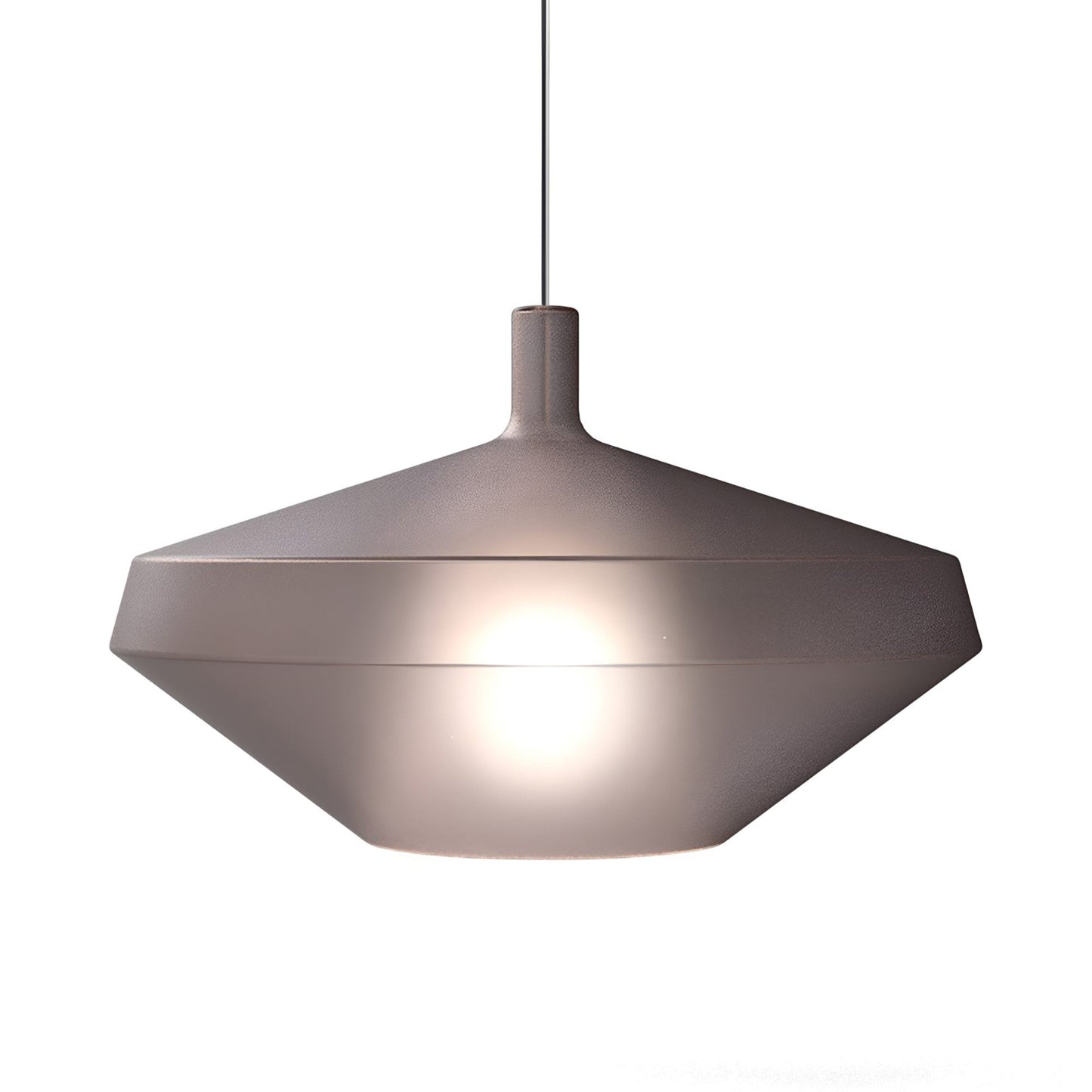 Mom Low Pendant Light in Matt Powder Pink.