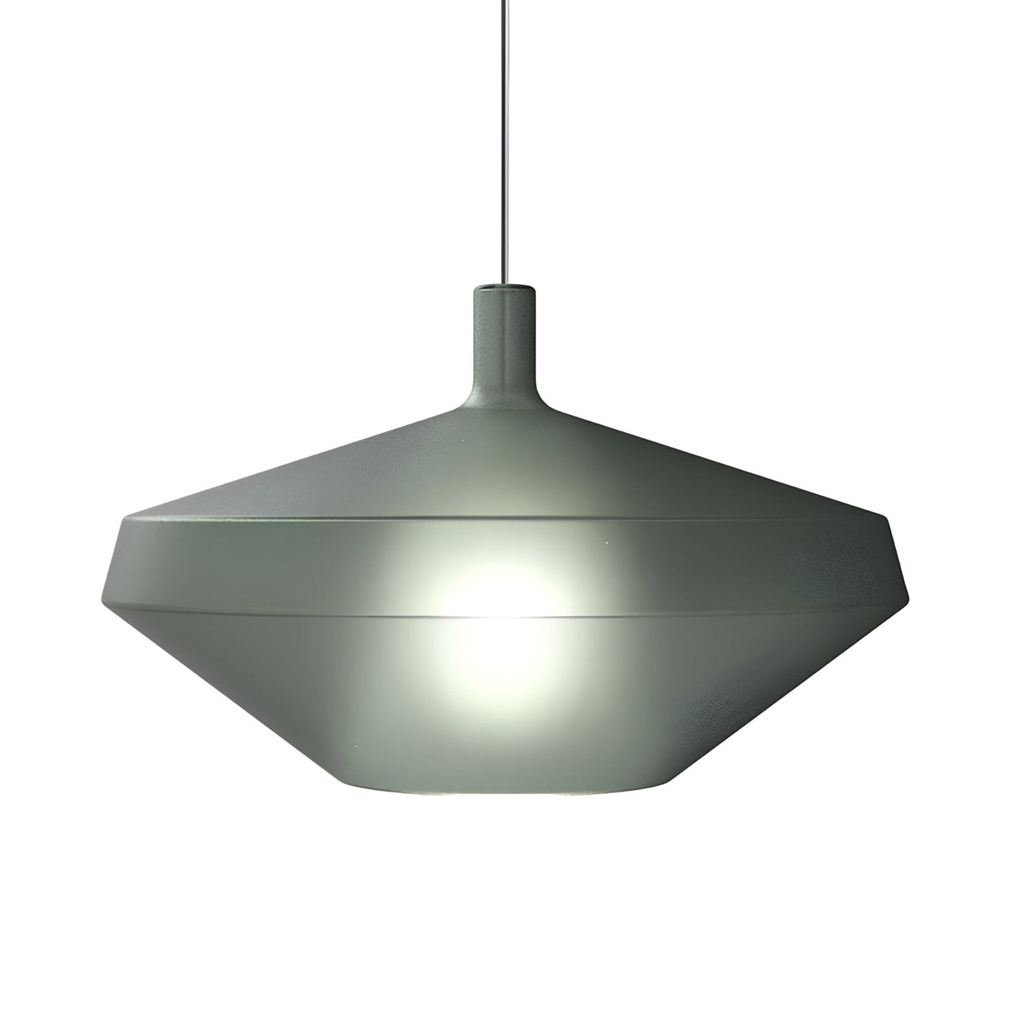 Mom Low Pendant Light in Matt Sage Green.