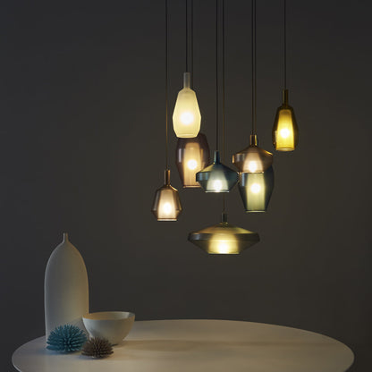 Mom Low Pendant Light in living room.