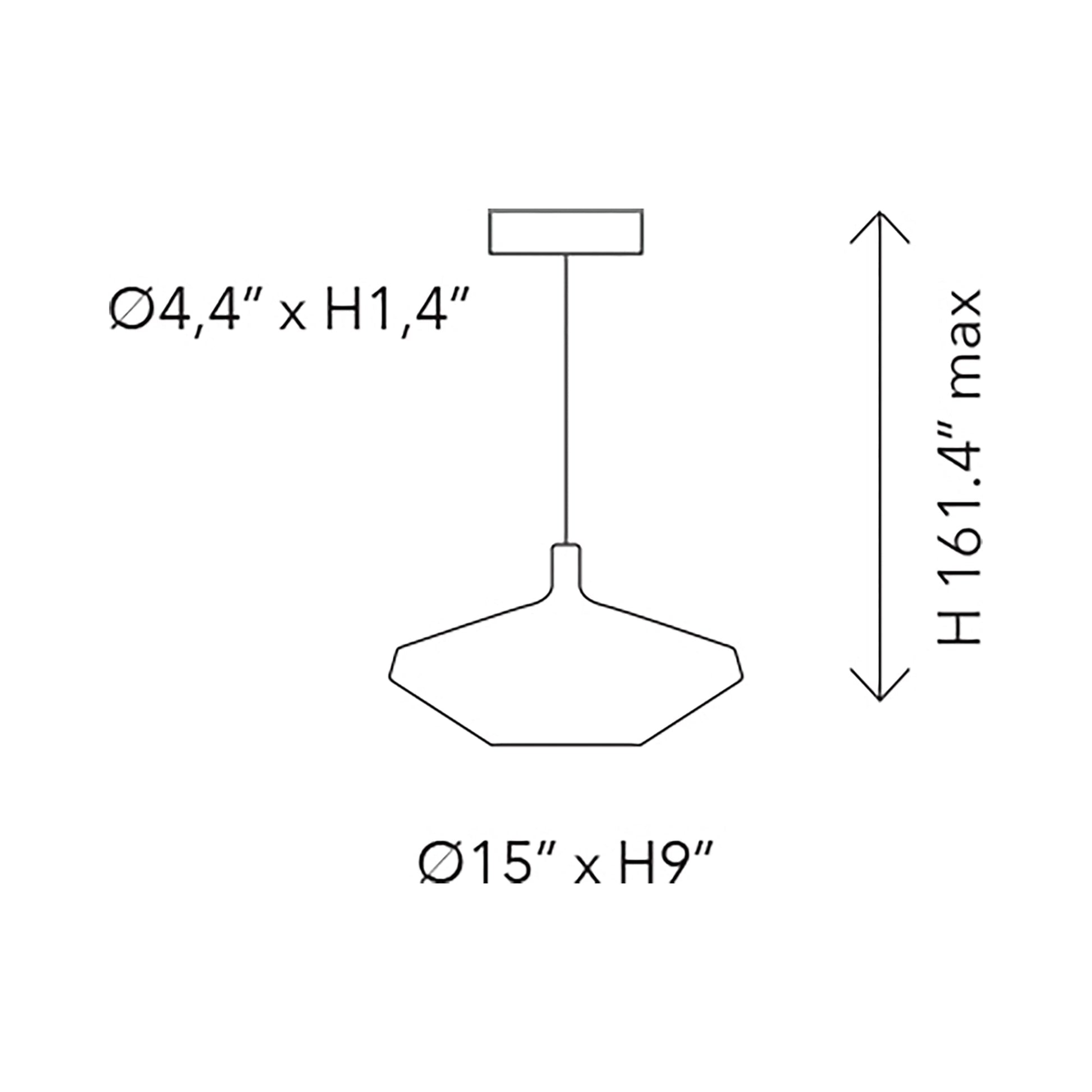 Mom Low Pendant Light - line drawing.