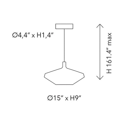 Mom Low Pendant Light - line drawing.