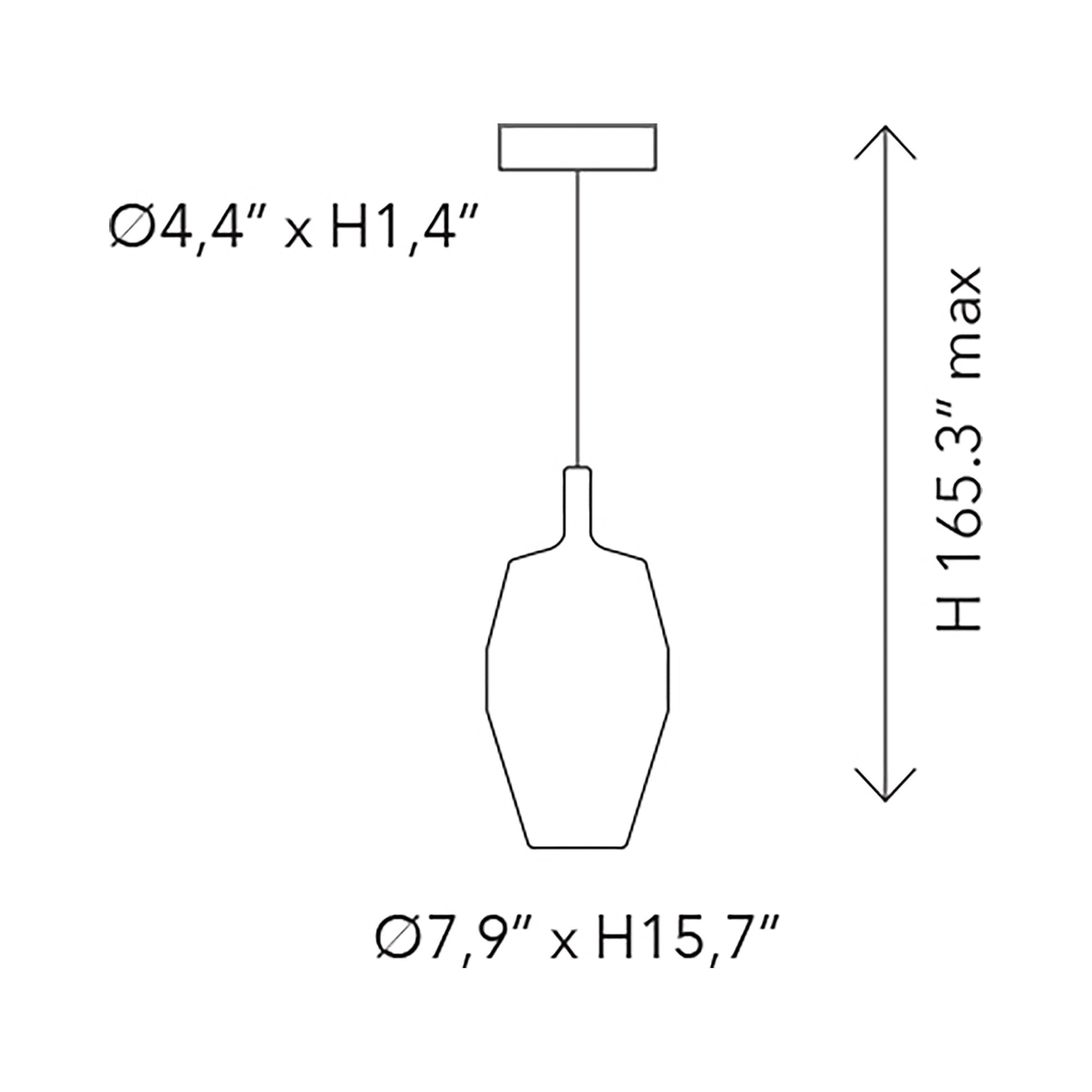 Mom Tall Pendant Light - line drawing.