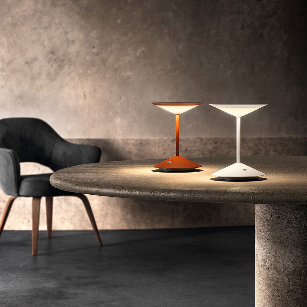 Narciso LED Rechargeable Table Lamp in living room.