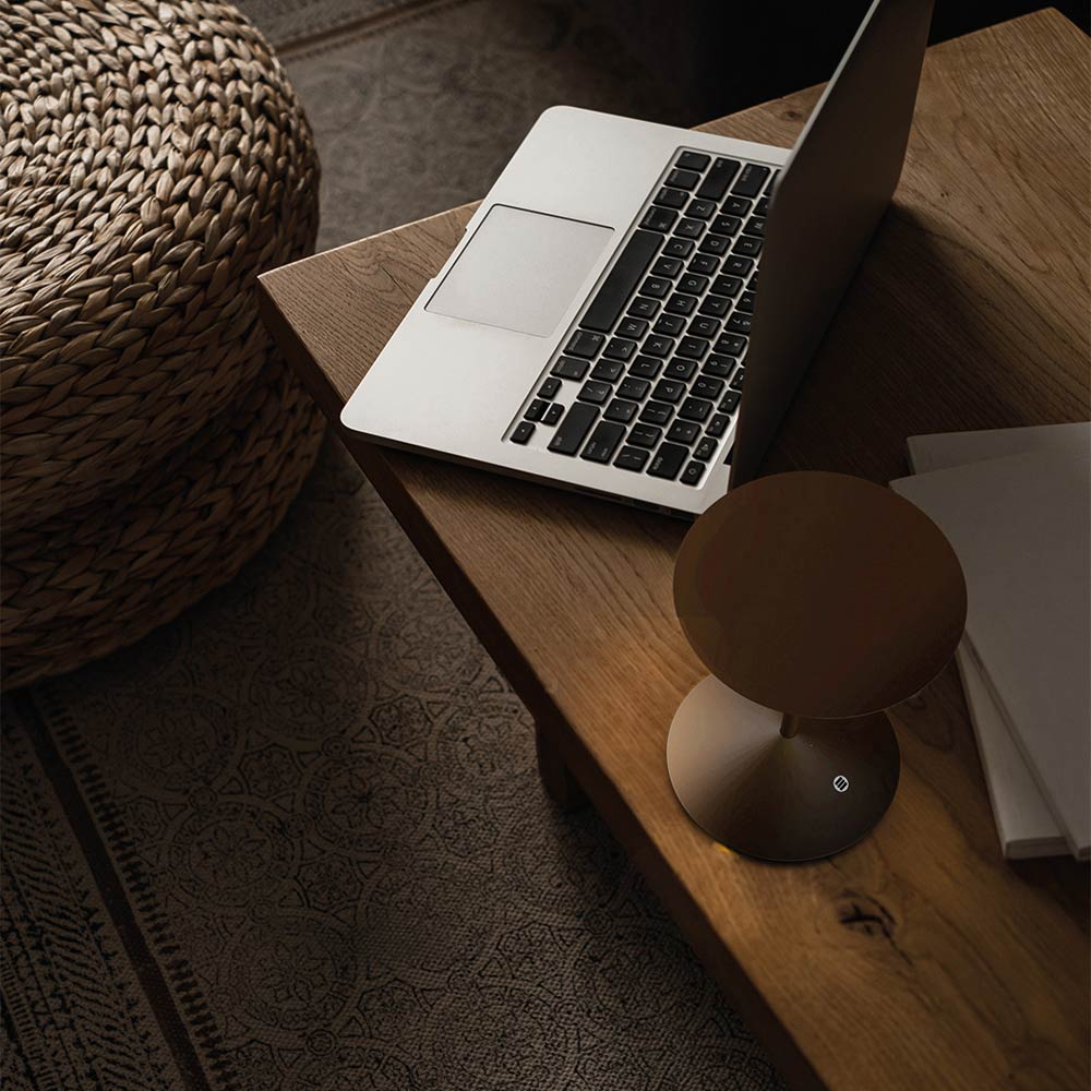 Narciso LED Rechargeable Table Lamp in living room.