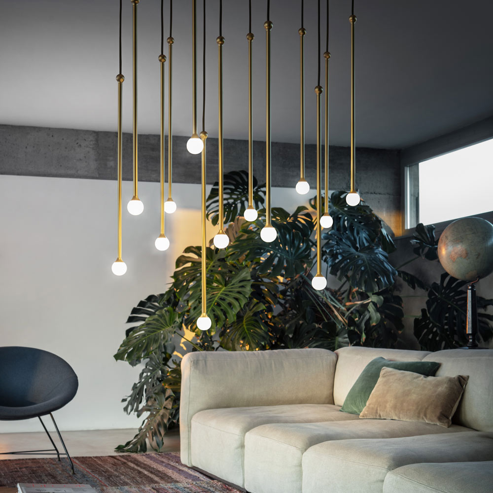 Storm LED Pendant Light in living room.