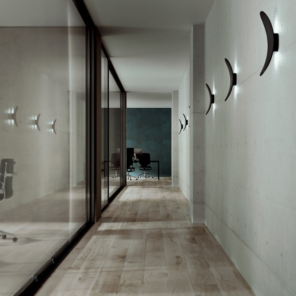 Vela LED Wall Light in hallway.