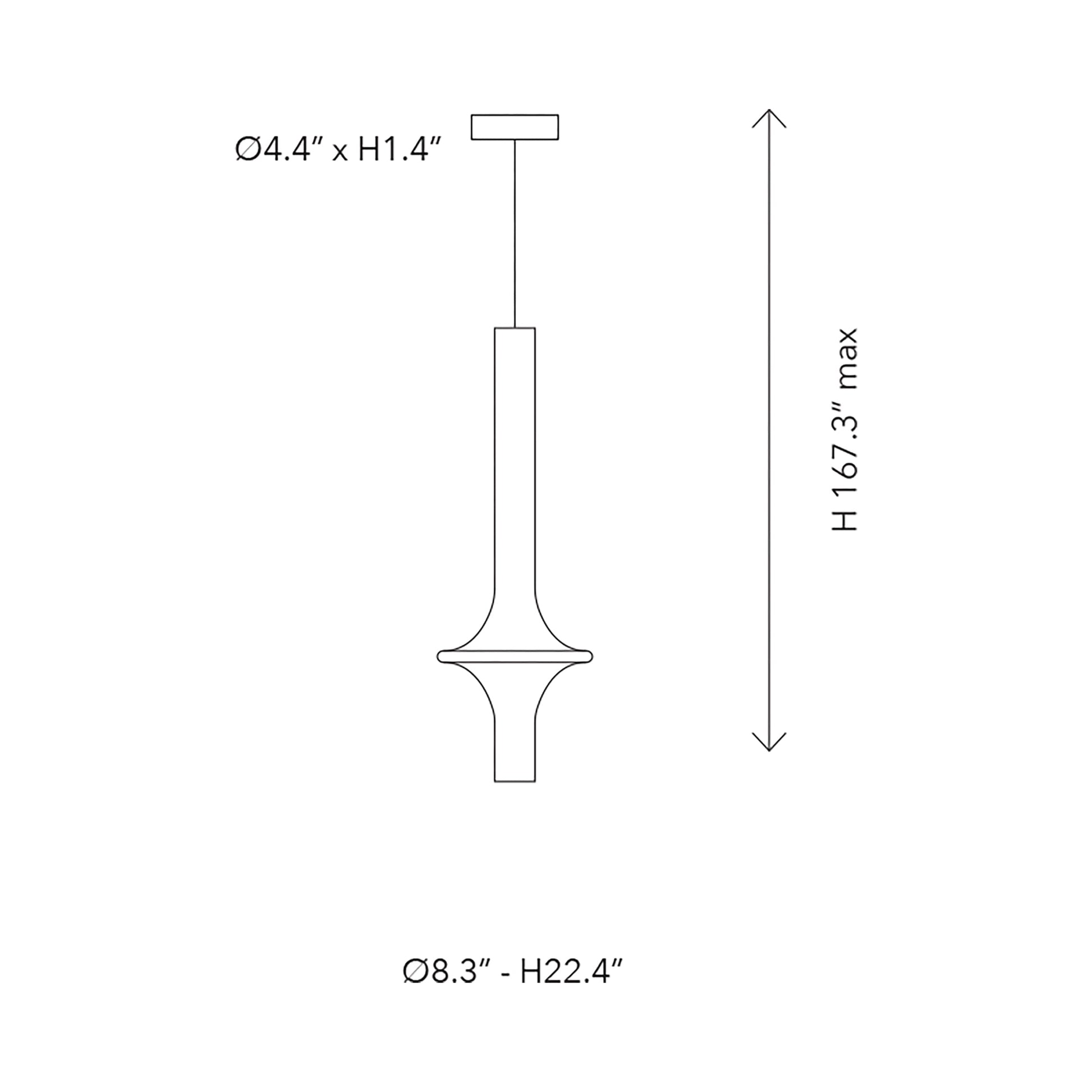 Wonder LED Pendant Light - line drawing.