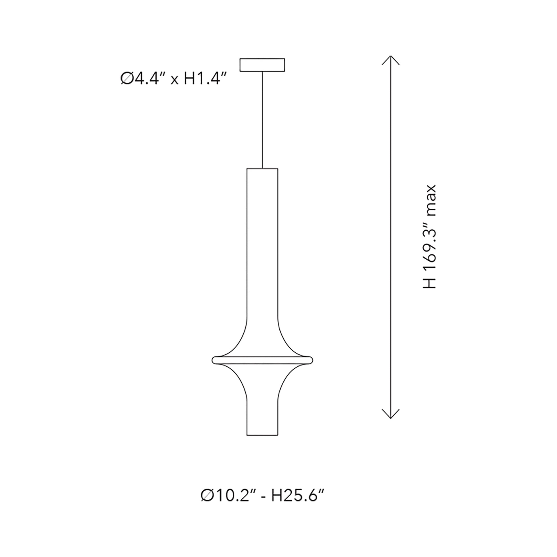 Wonder LED Pendant Light - line drawing.
