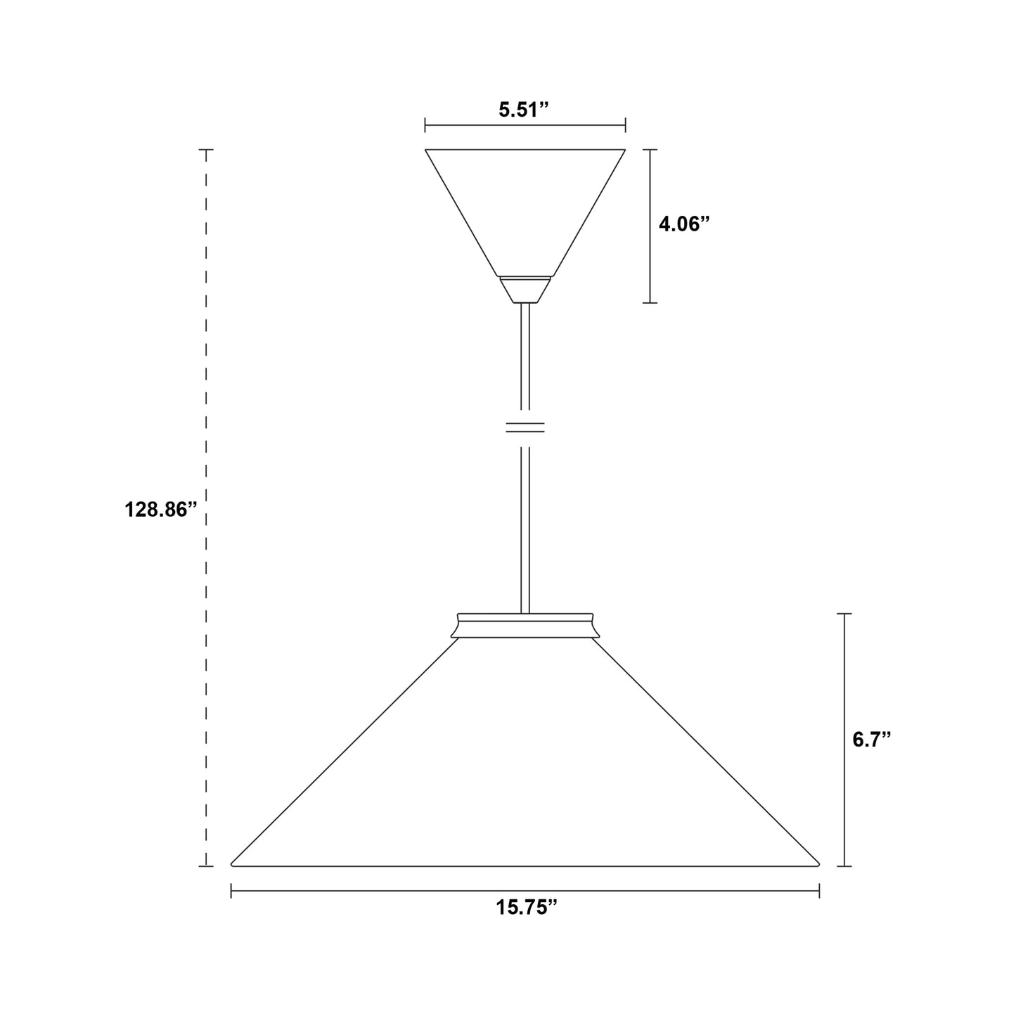 Aline Pendant Light - line drawing.