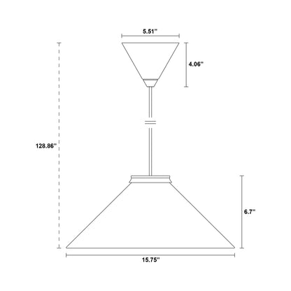 Aline Pendant Light - line drawing.