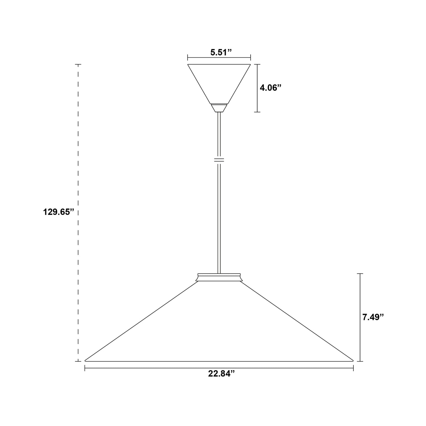 Aline Pendant Light - line drawing.