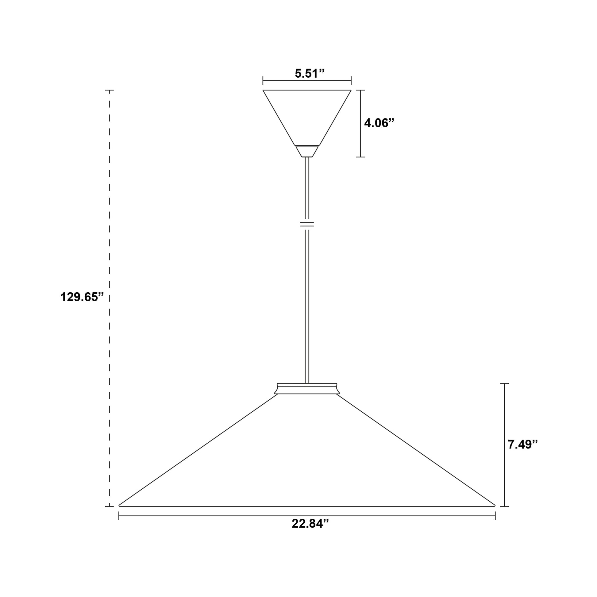 Aline Pendant Light - line drawing.