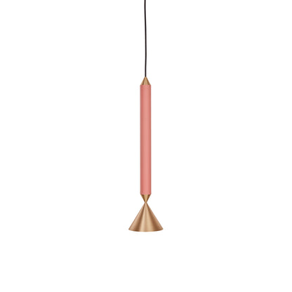 Apollo Pendant Light in Coral Pink/Brass (Small/G9).