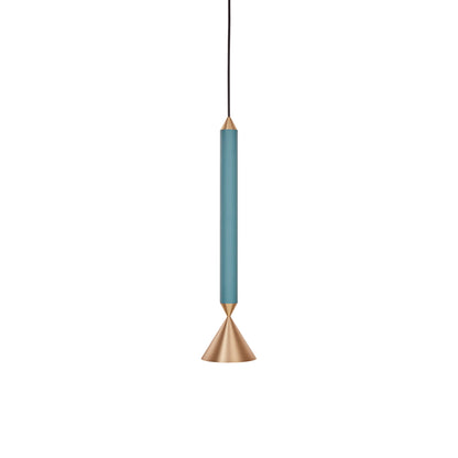 Apollo Pendant Light in Deep Sea/Brass (Small/G9).