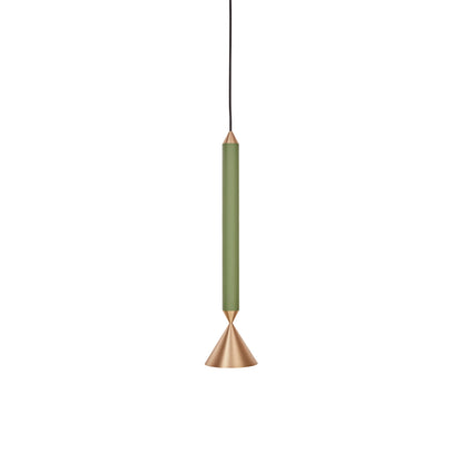 Apollo Pendant Light in Forest/Brass (Small/G9).