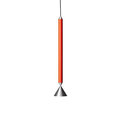 Apollo Pendant Light in Red Orange/Aluminum (Medium/GU10).