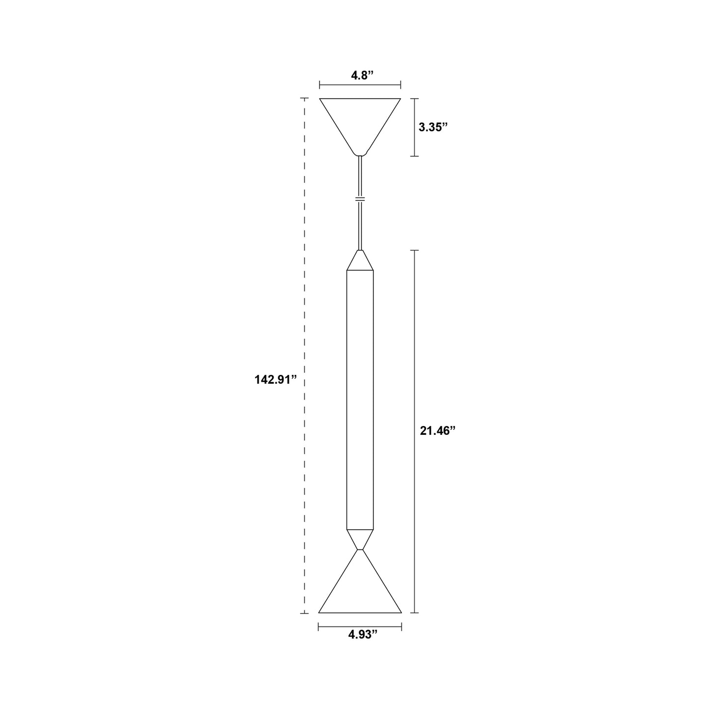Apollo Pendant Light - line drawing.