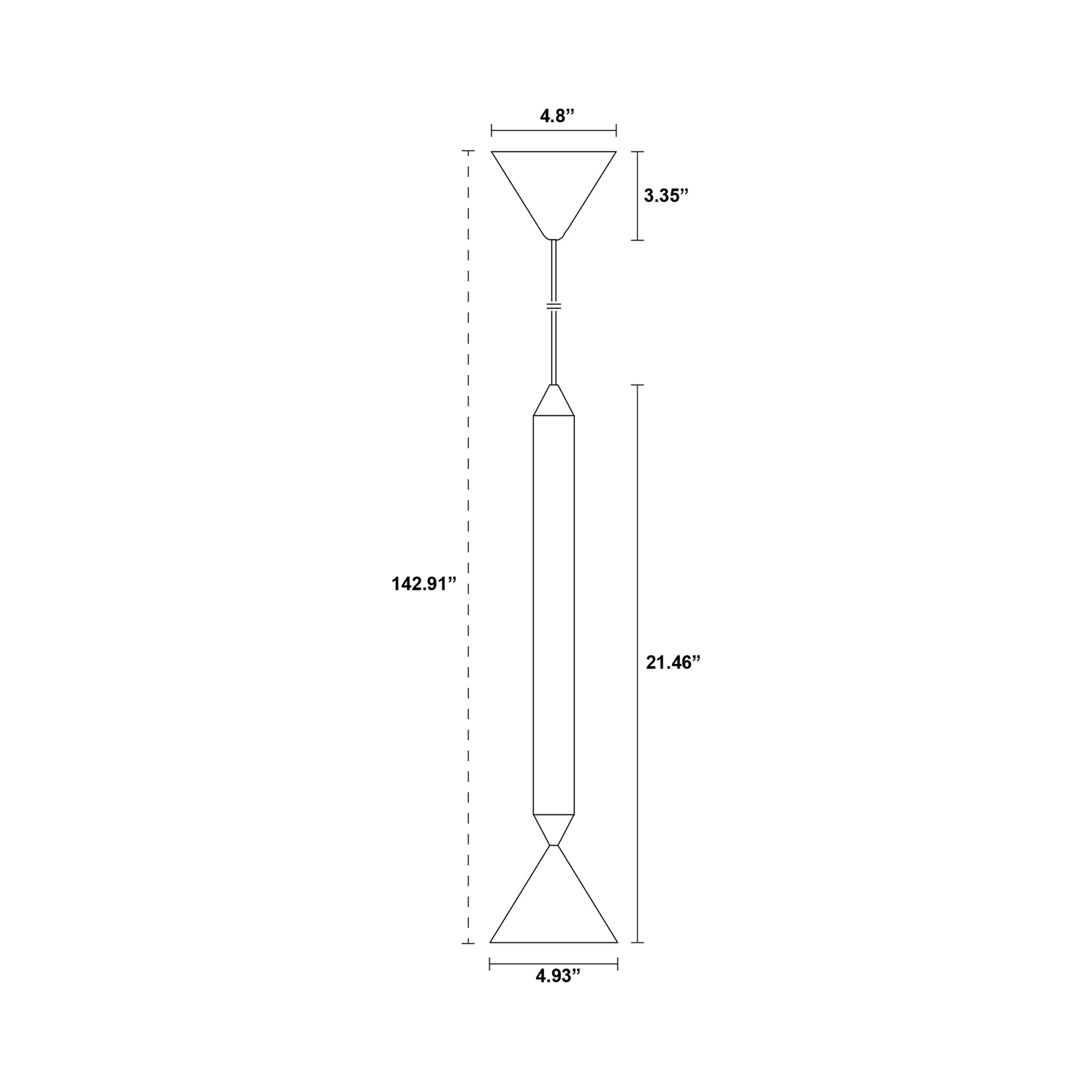 Apollo Pendant Light - line drawing.
