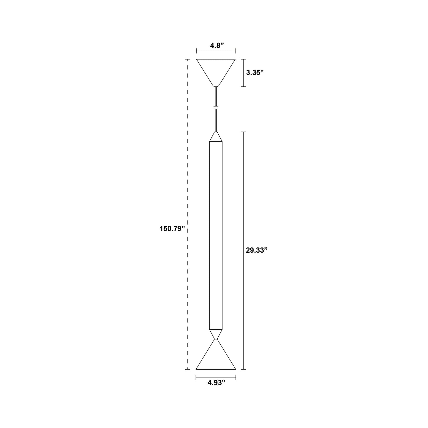 Apollo Pendant Light - line drawing.
