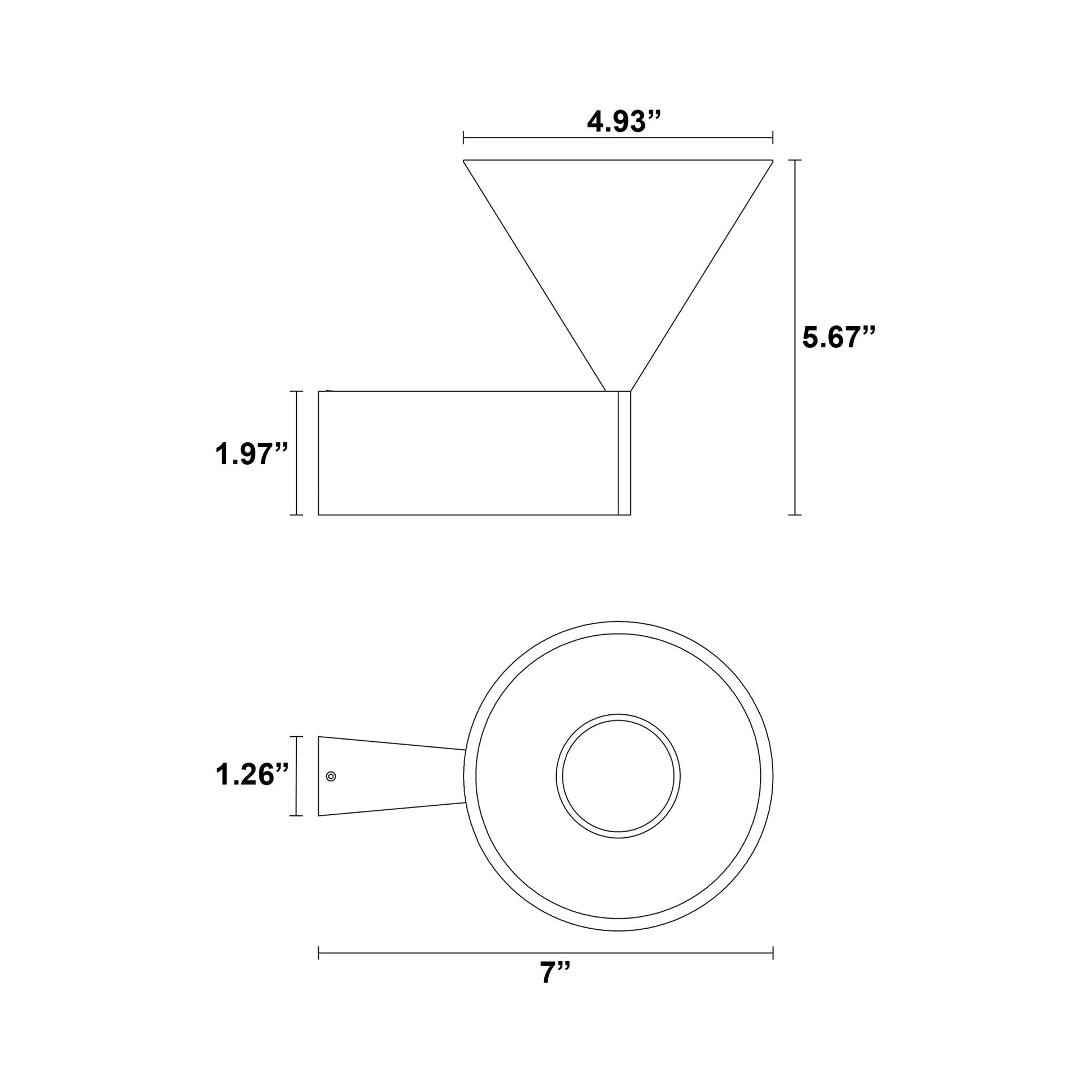Apollo Wall Light - line drawing.